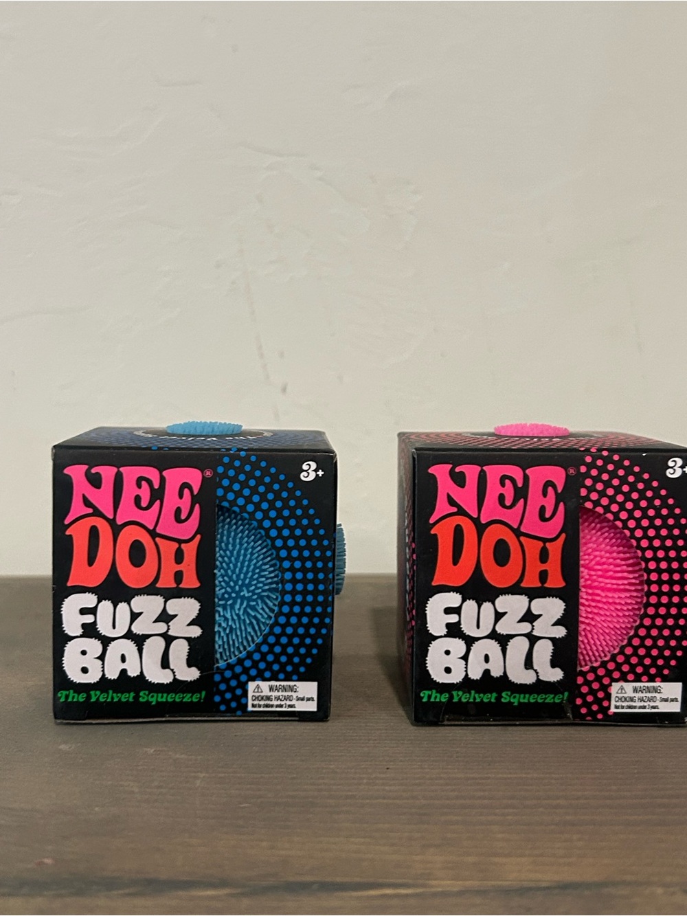 NeeDoh Fuzz Ball Kids Sensory Toy - Blue and Pink